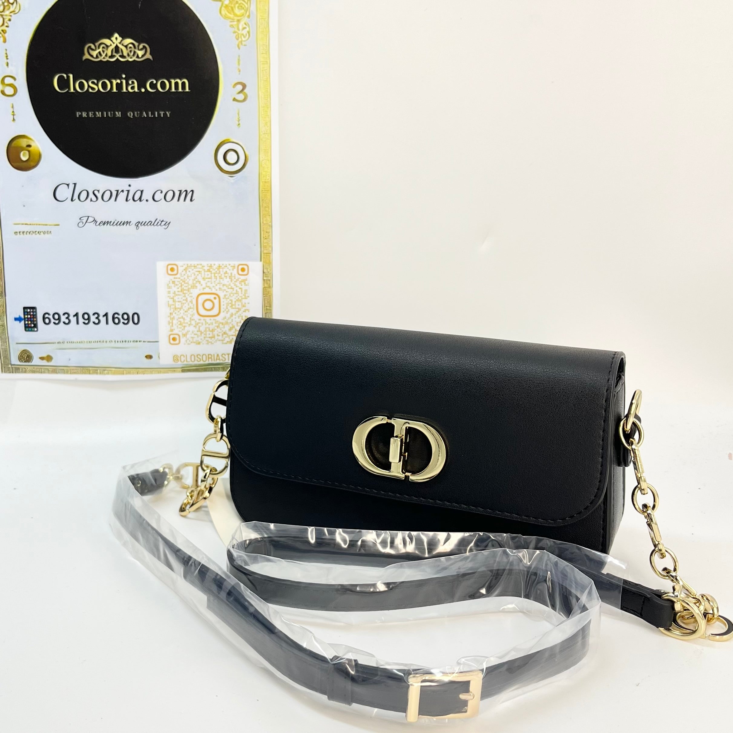 DIOR MEDIUM BAG BLACK (22cm x 15cm)