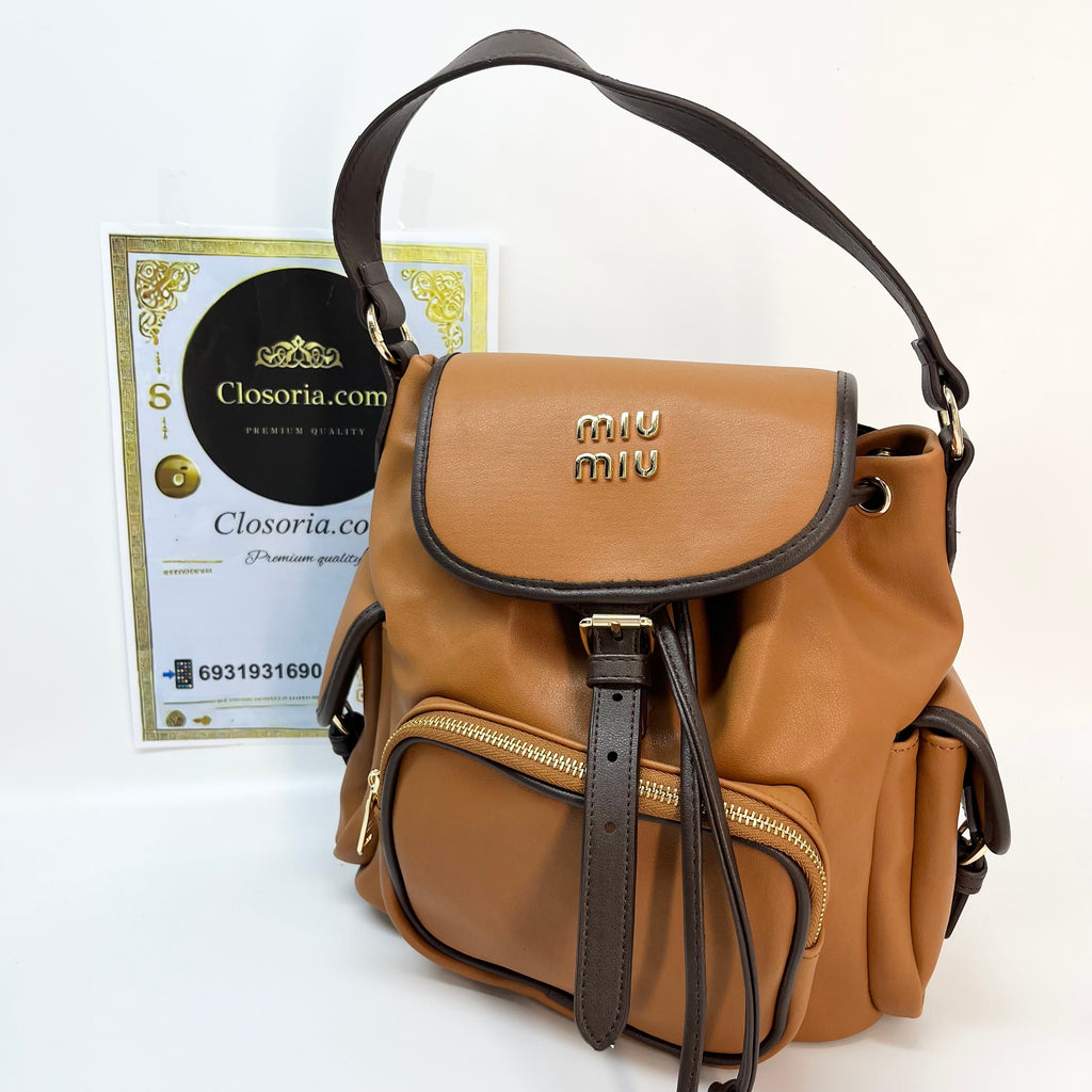 MIU MIU BACKPACK BROWN (Small Size 30x26)
