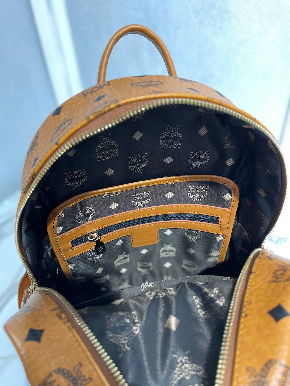 Mcm backpack black (Big Size 38x30)