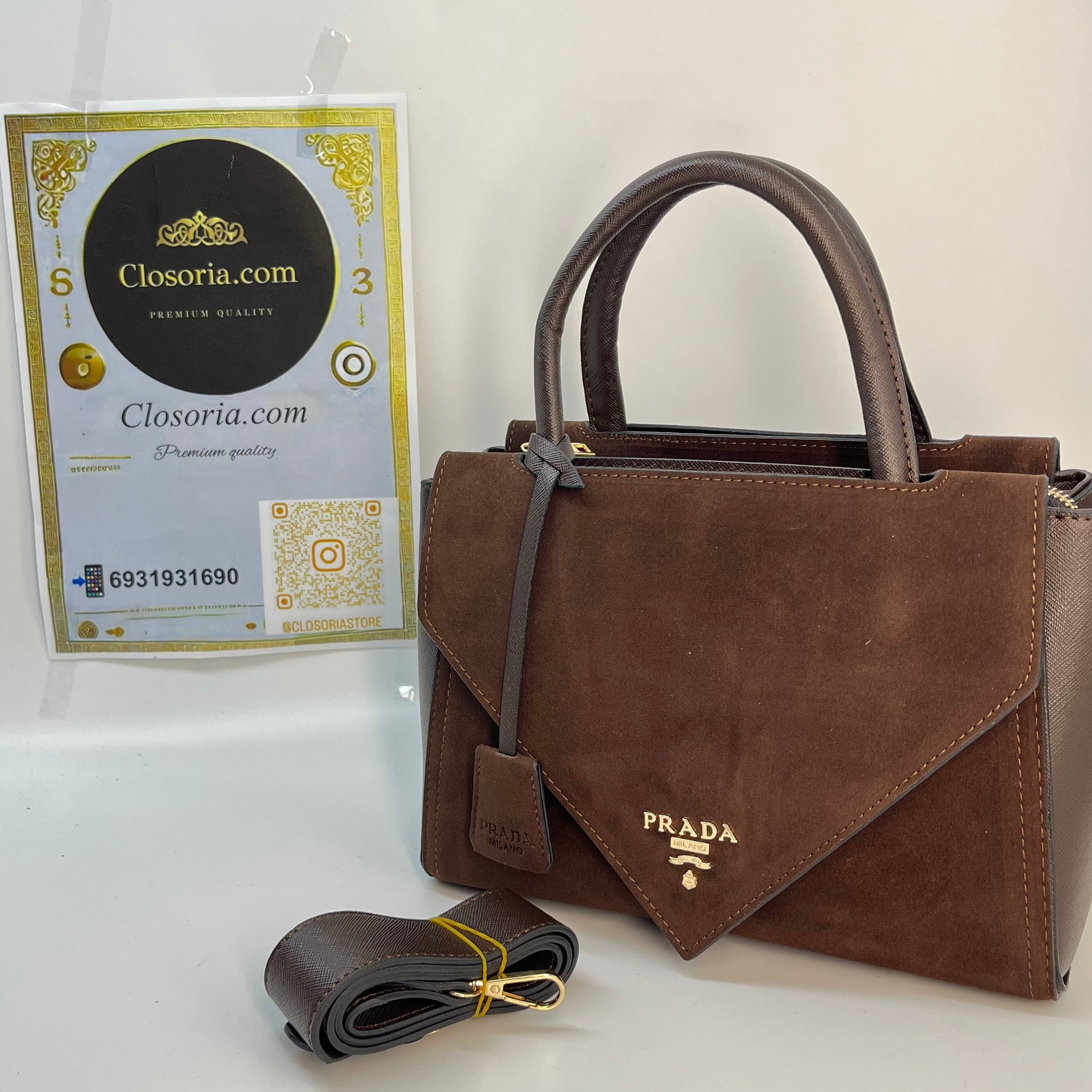 PRADA SUEDE BROWN(28cm x 19cm)
