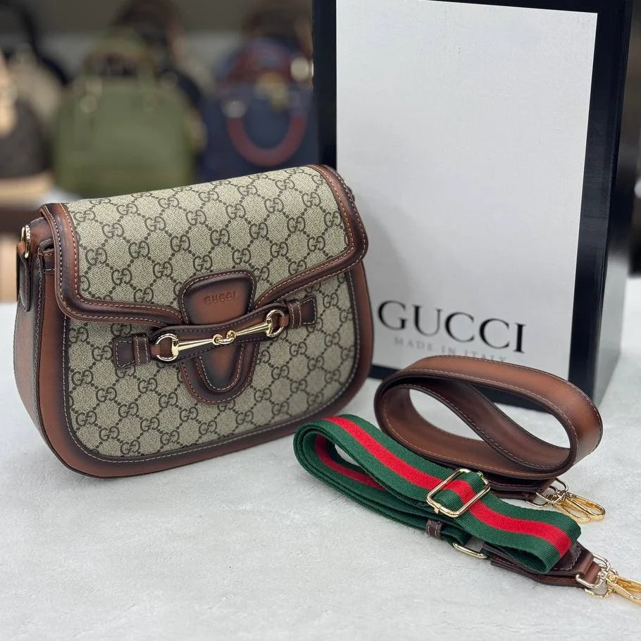 Gucci lady web Horsebit canvas Ταμπά  (26cm x 24cm)