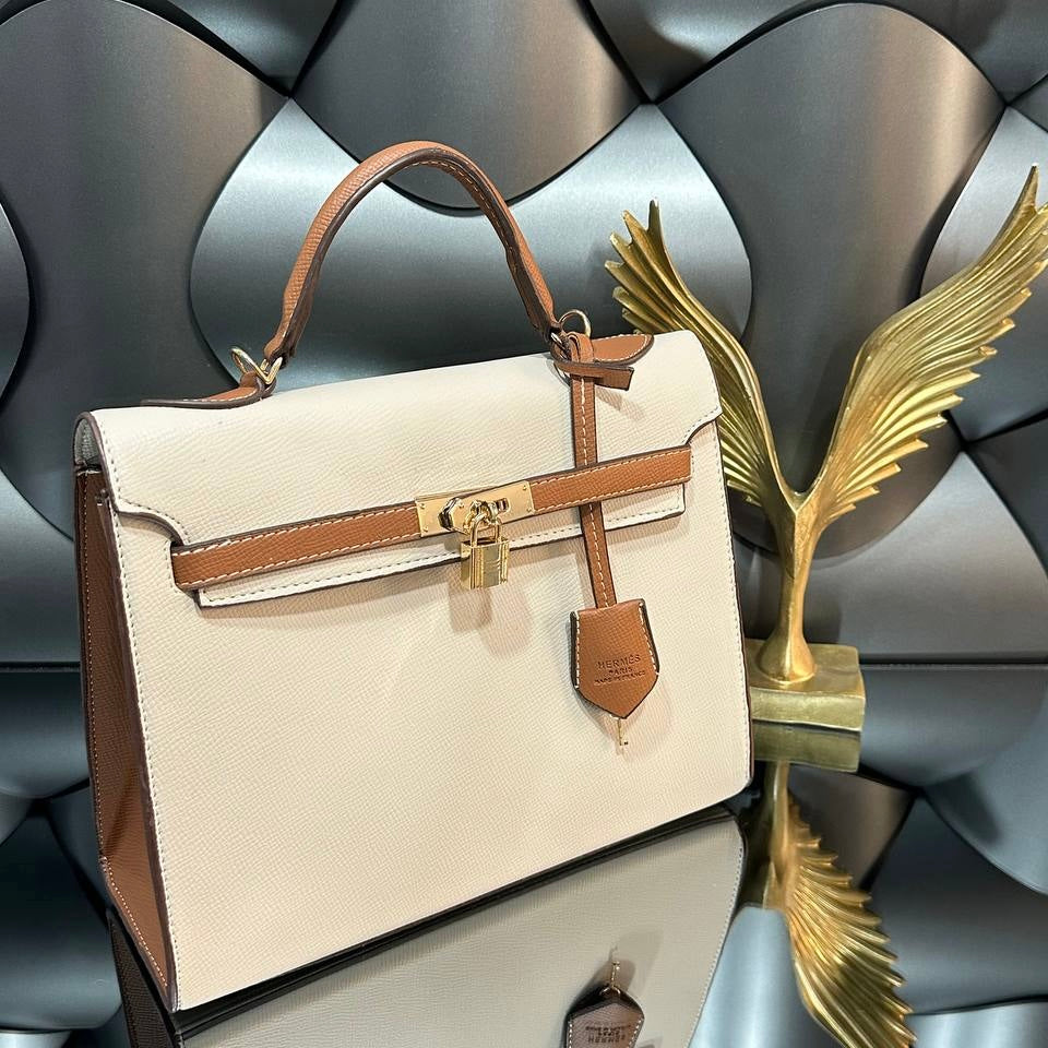 Hermes Kelly white-Taba  ( 30x24)