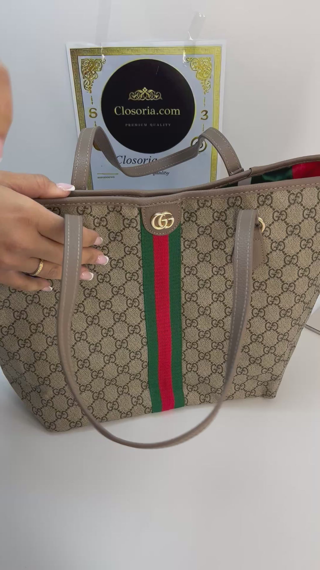 GUGGI OPHIDIA GG TOTE LARGE(42cm x 28 cm)