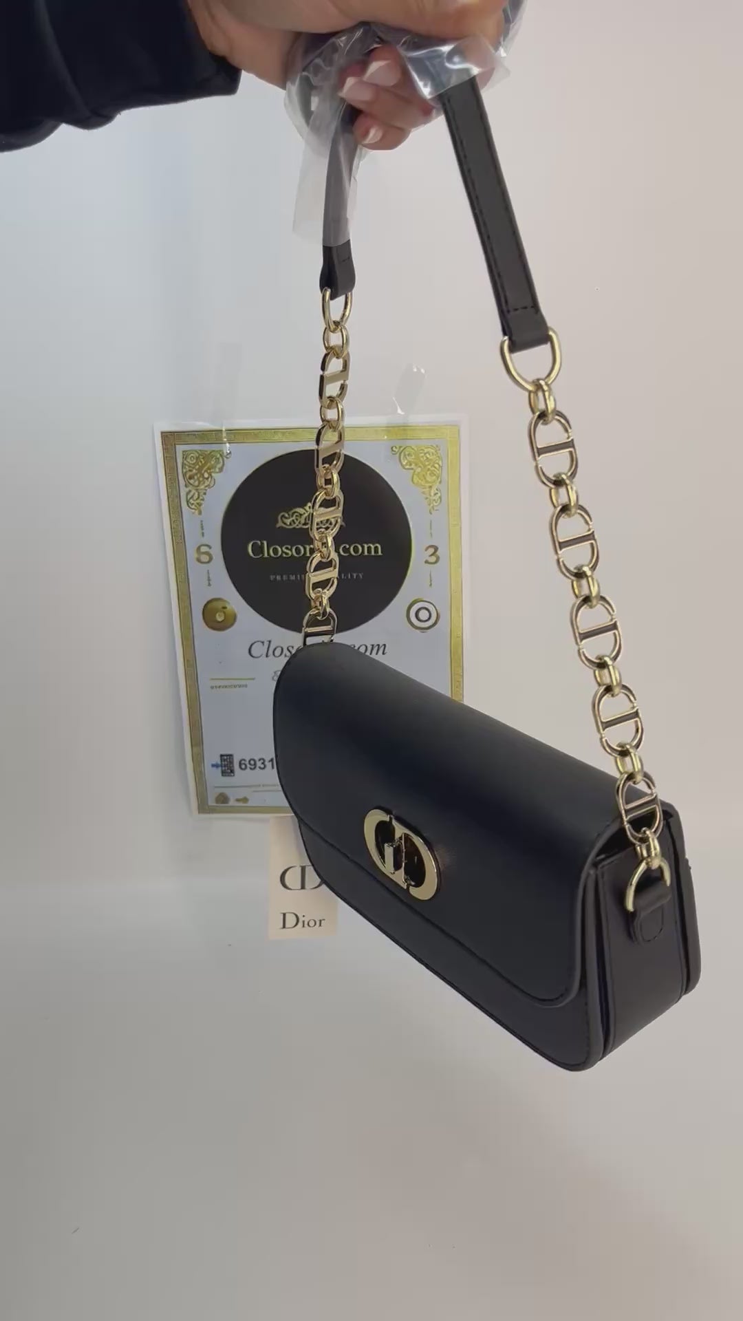 DIOR MEDIUM BAG BLACK (22cm x 15cm)
